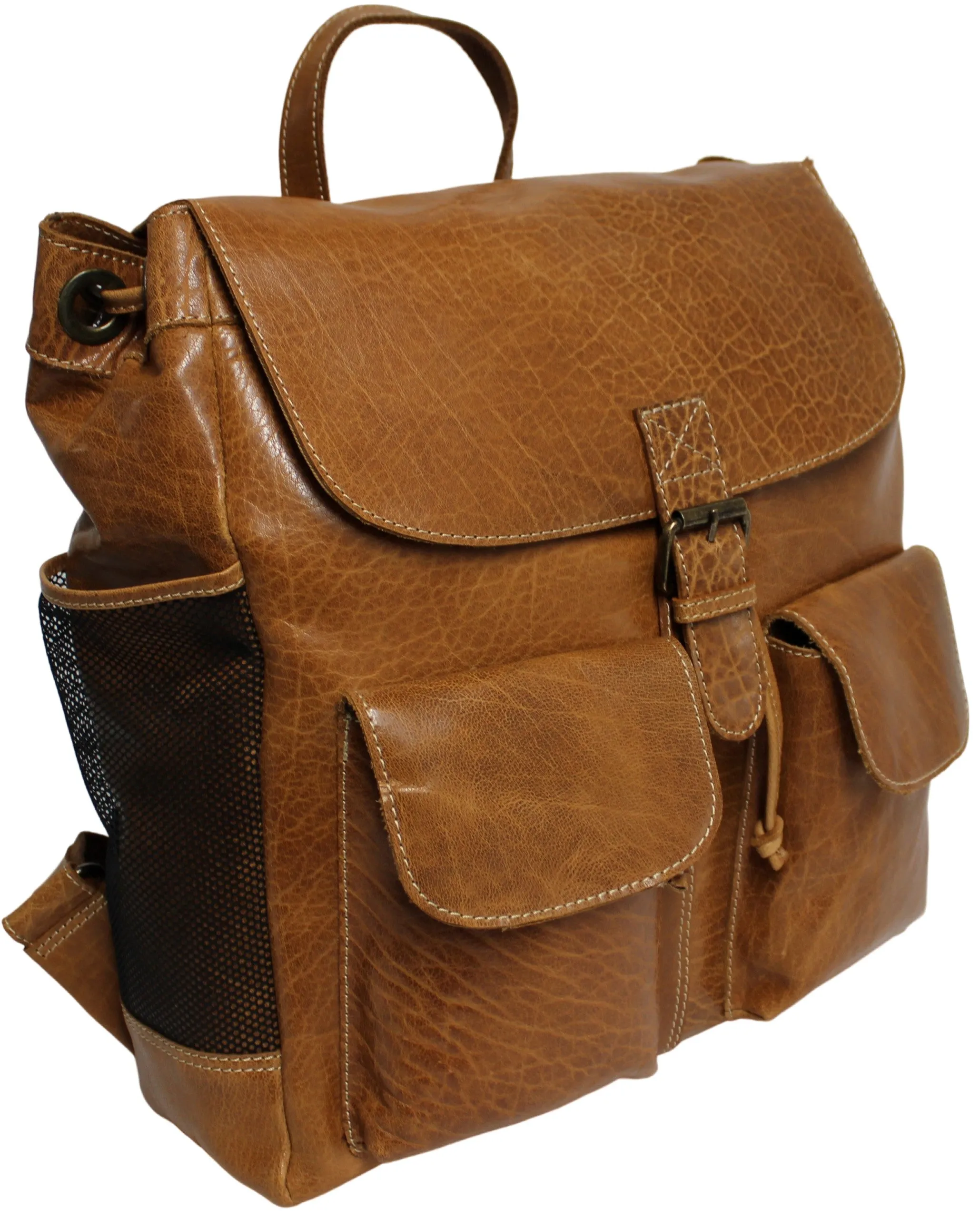 Quality Full Grain Leather Back Pack. Colours: Honey, Hunter or Brown. Style No: MR504102. .