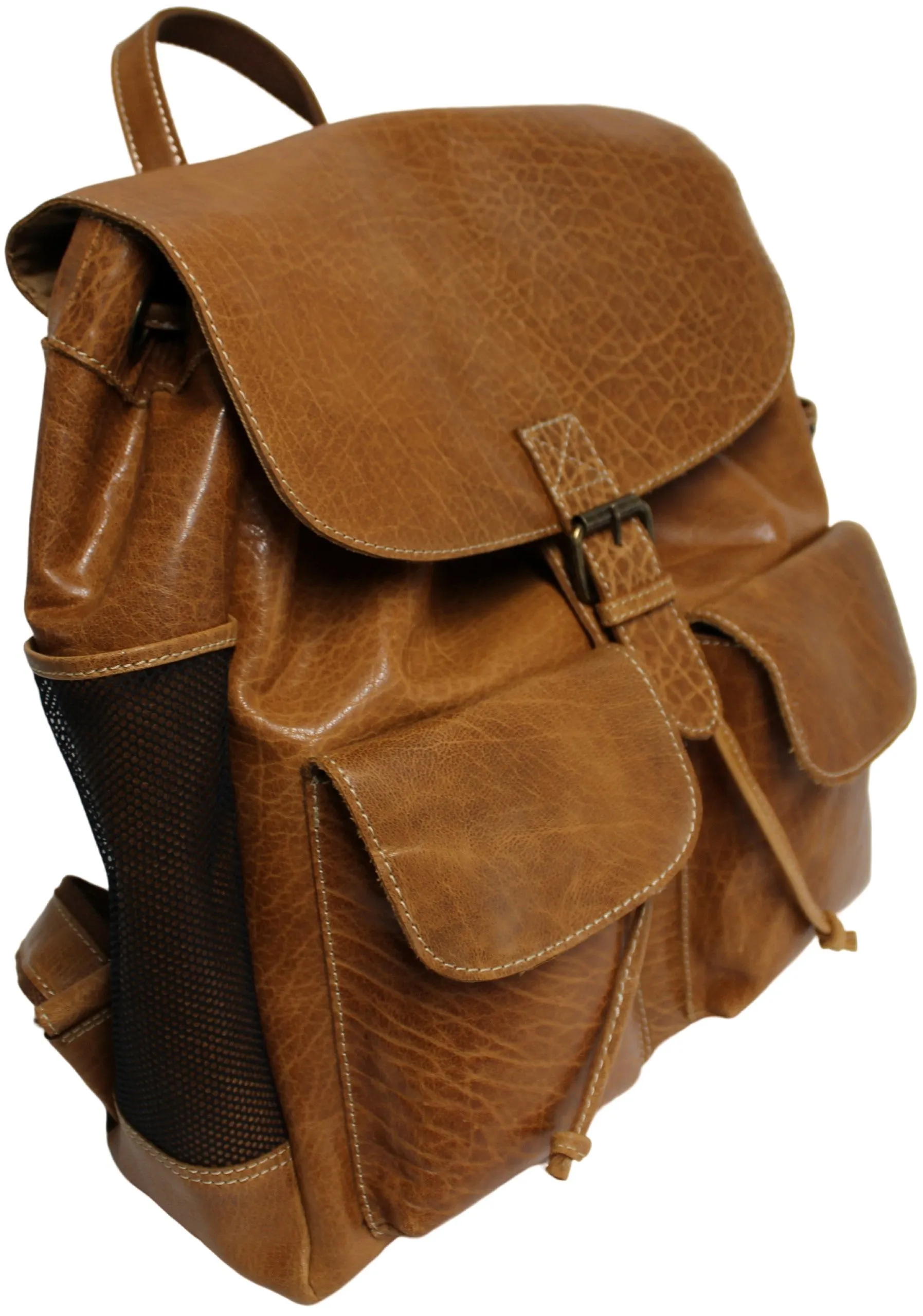 Quality Full Grain Leather Back Pack. Colours: Honey, Hunter or Brown. Style No: MR504102. .