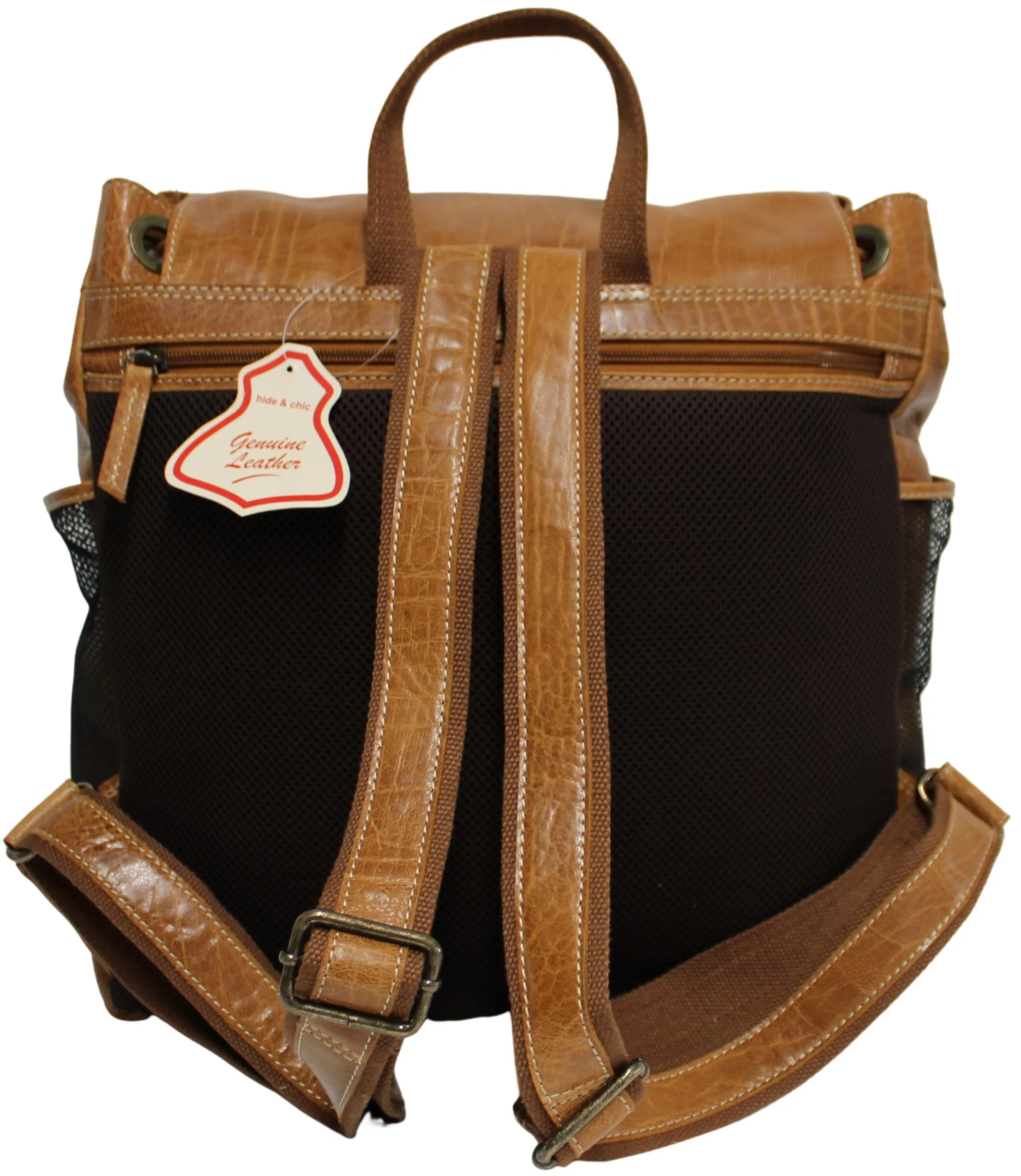 Quality Full Grain Leather Back Pack. Colours: Honey, Hunter or Brown. Style No: MR504102. .