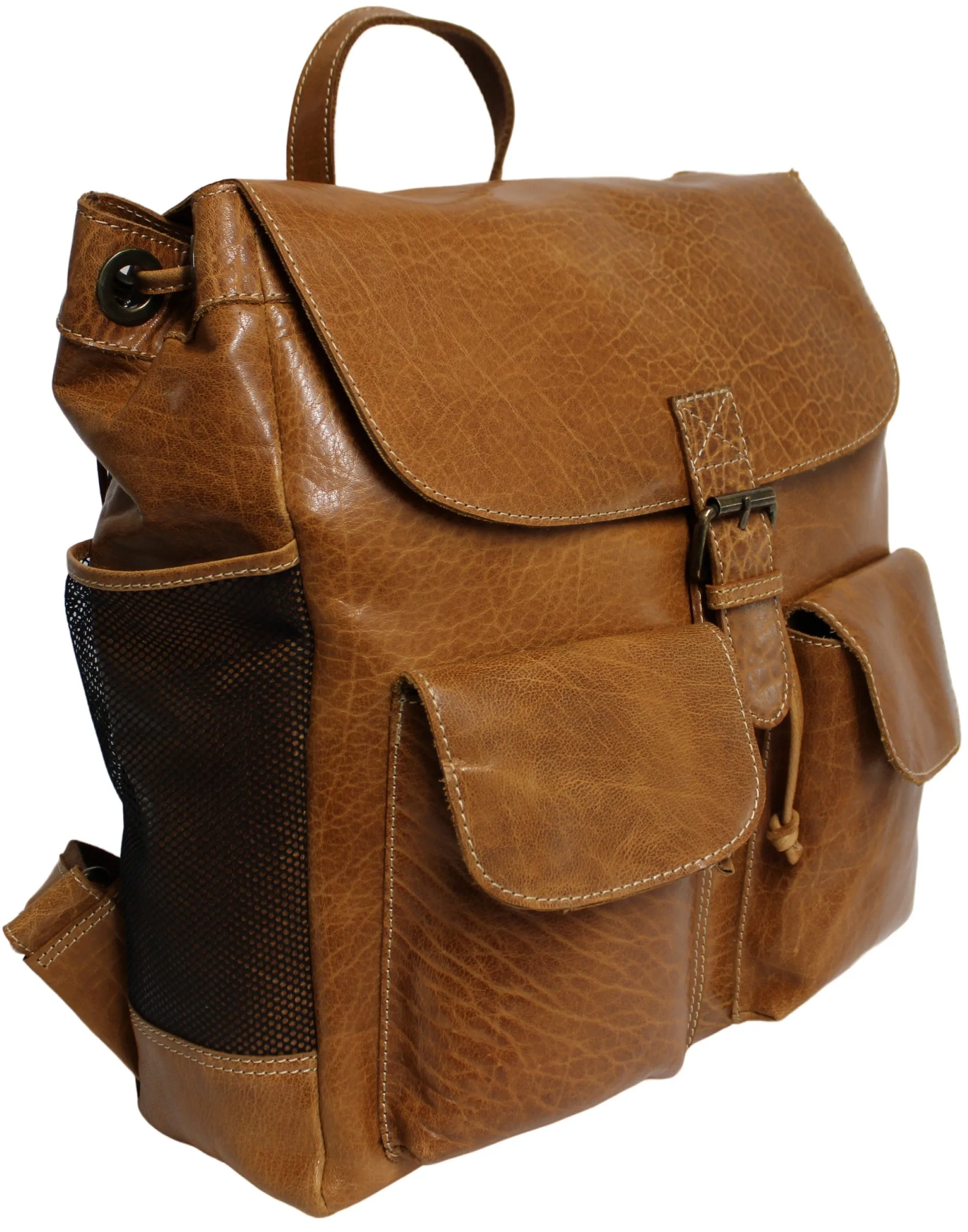 Quality Full Grain Leather Back Pack. Colours: Honey, Hunter or Brown. Style No: MR504102. .