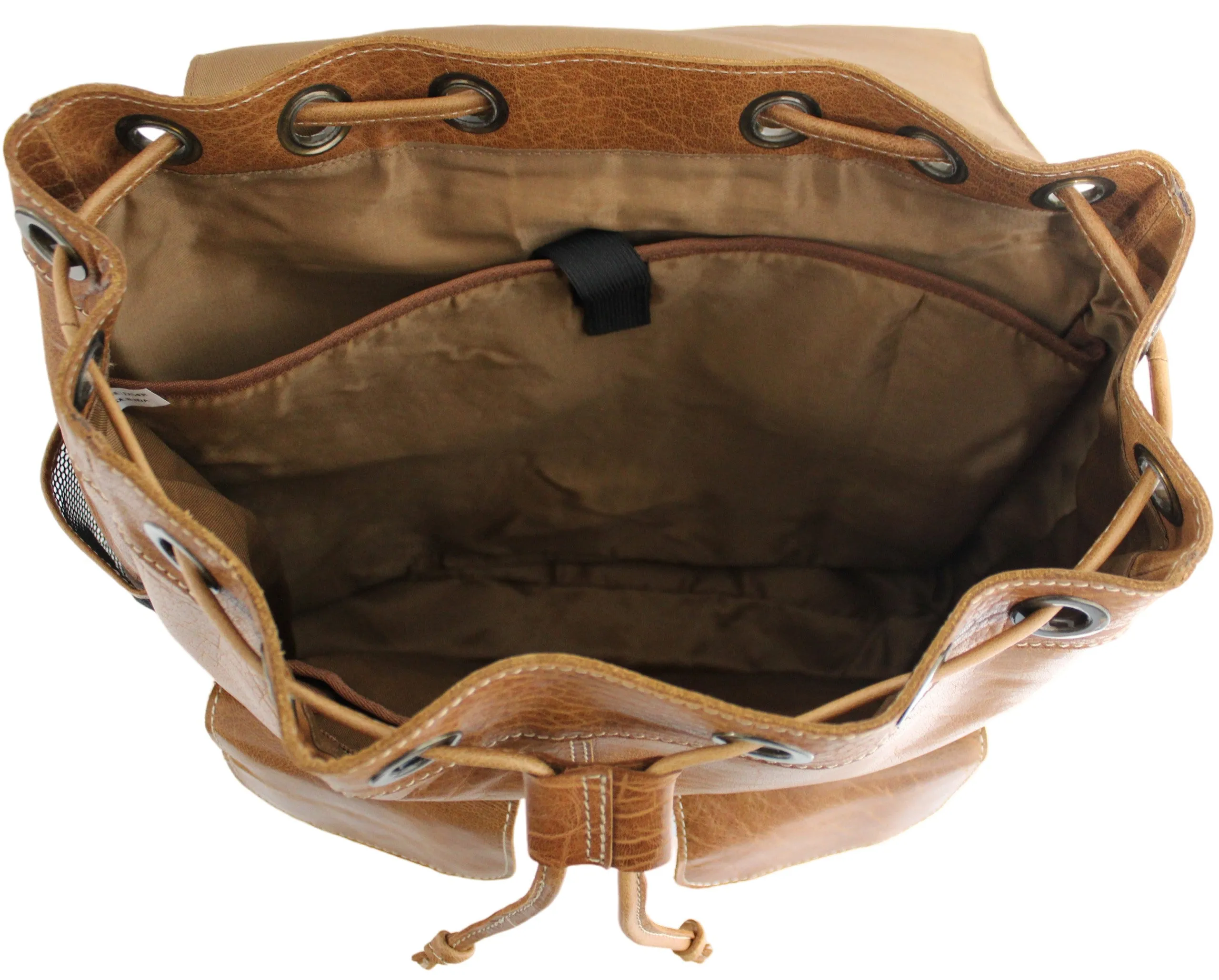 Quality Full Grain Leather Back Pack. Colours: Honey, Hunter or Brown. Style No: MR504102. .