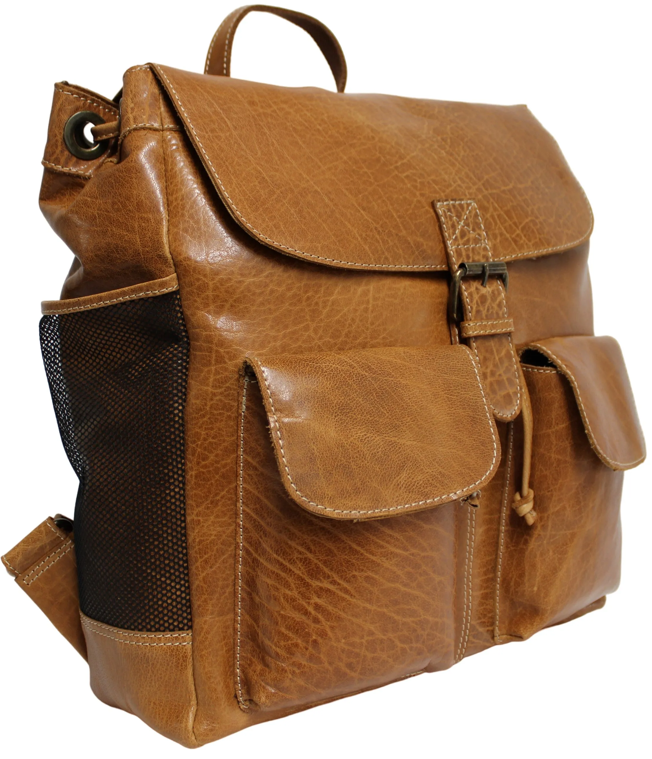 Quality Full Grain Leather Back Pack. Colours: Honey, Hunter or Brown. Style No: MR504102. .