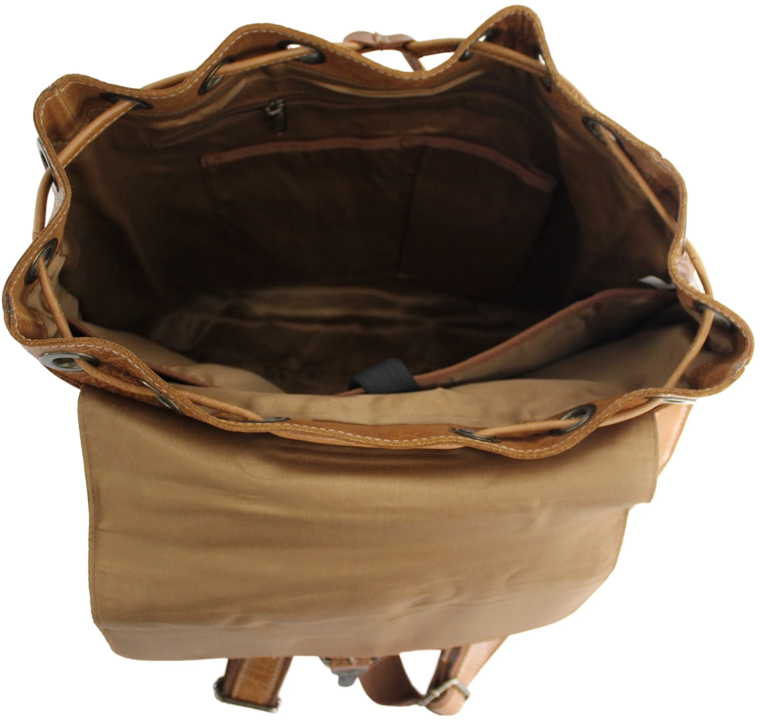 Quality Full Grain Leather Back Pack. Colours: Honey, Hunter or Brown. Style No: MR504102. .