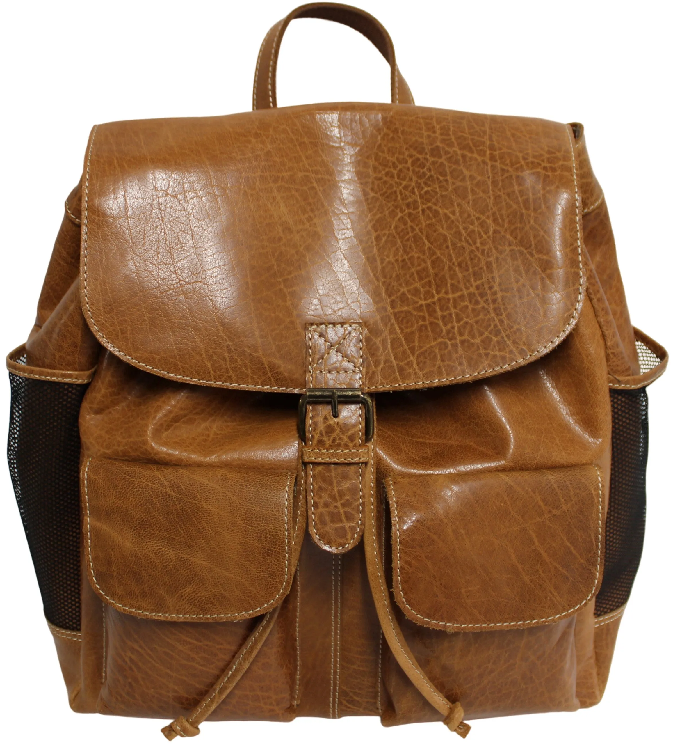 Quality Full Grain Leather Back Pack. Colours: Honey, Hunter or Brown. Style No: MR504102. .