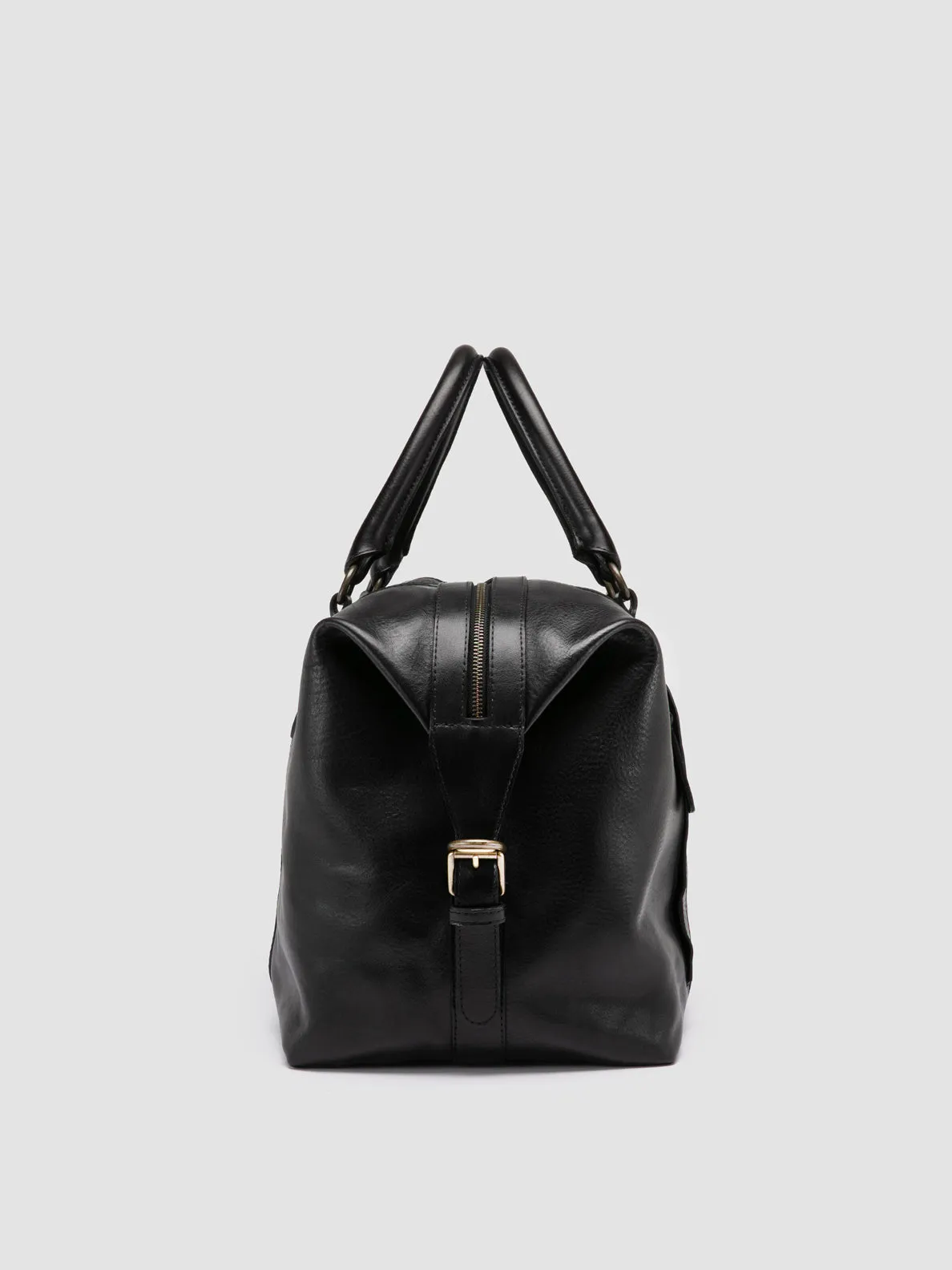 RARE 045 - Black Leather Travel Bag