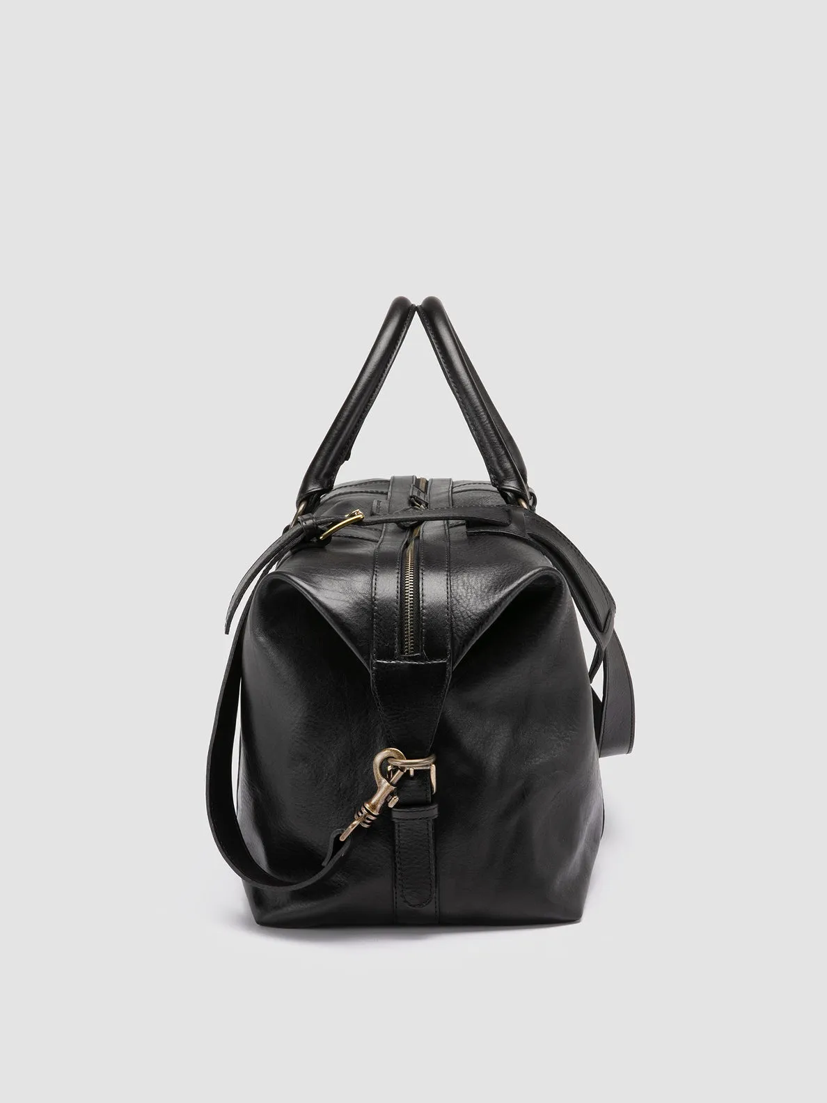 RARE 045 - Black Leather Travel Bag