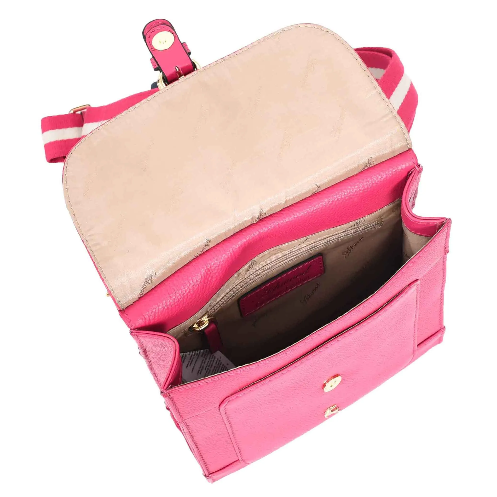 Real Leather Crossbody Bag Women's Casual Style Messenger Xela Pink