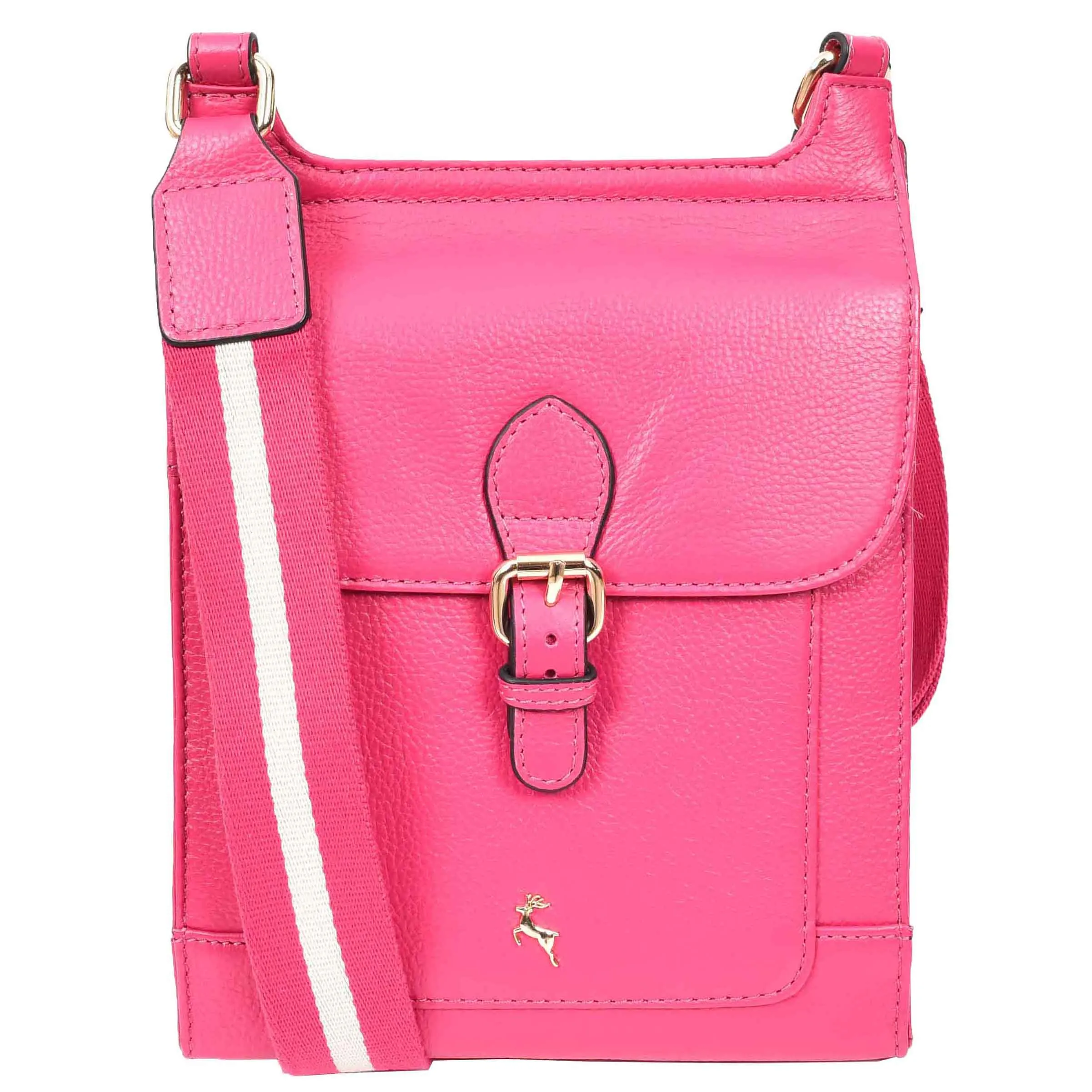 Real Leather Crossbody Bag Women's Casual Style Messenger Xela Pink
