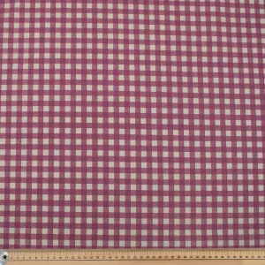 Rose Gingham Check Cotton Canvas Print
