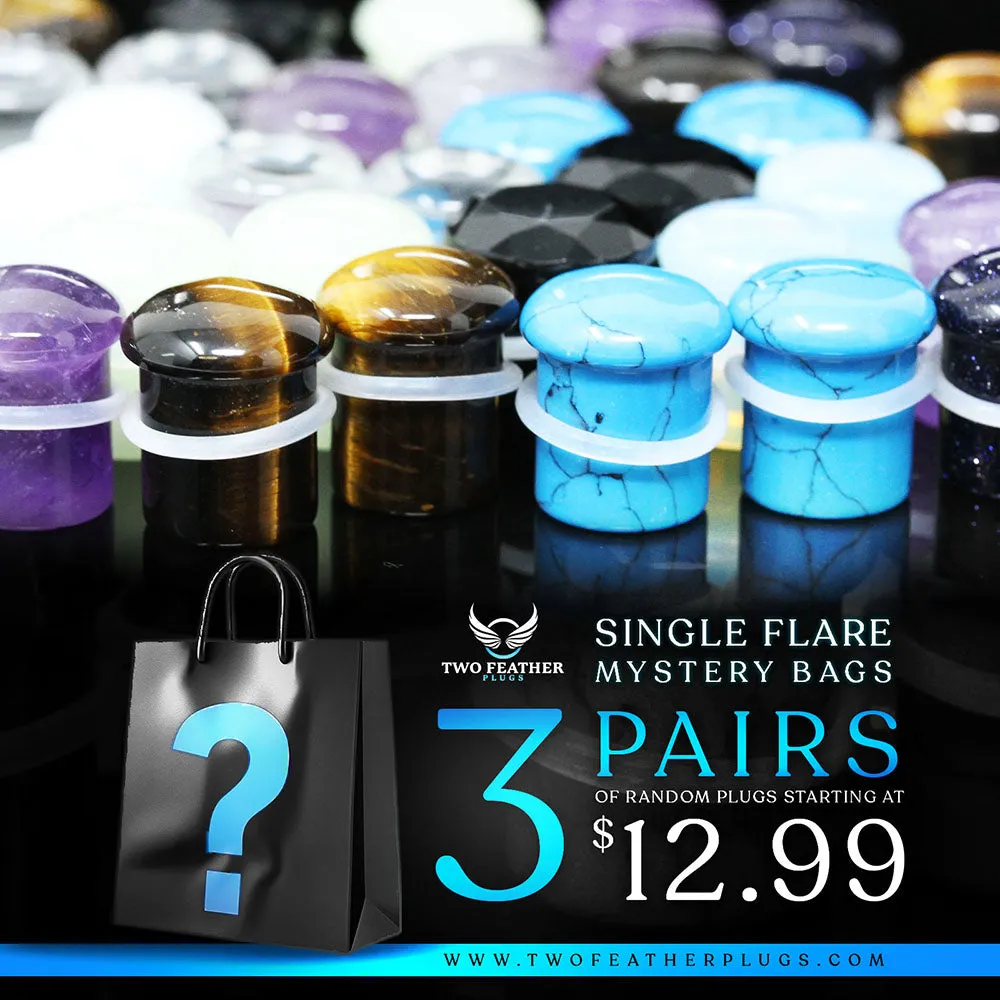 Single Flare Mystery Bag - 3 Pairs of Random Single Flare Plugs - PBGBSING