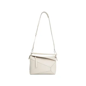 Small Puzzle Edge Bag in Soft White