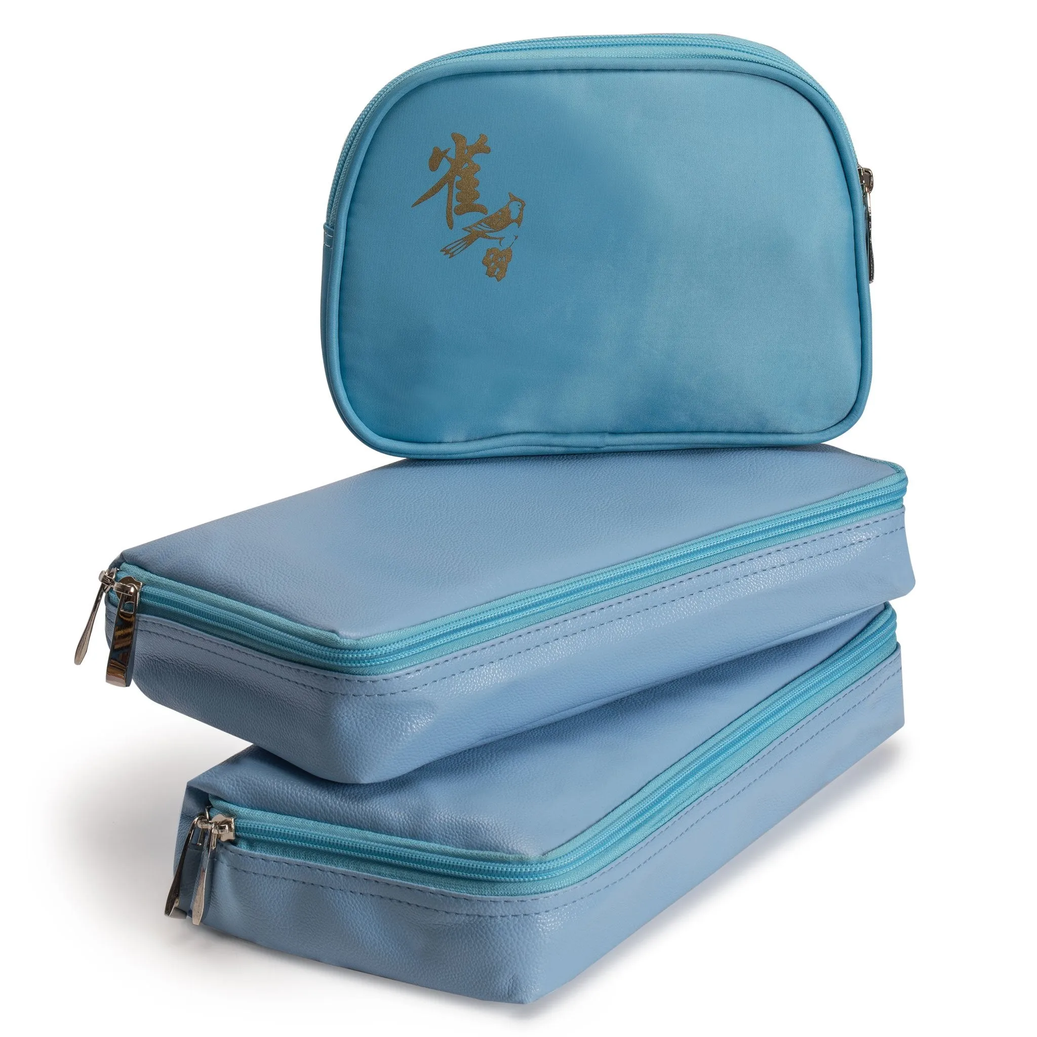 Soft Leatherette Case for Mahjong Set, "Turquoise"