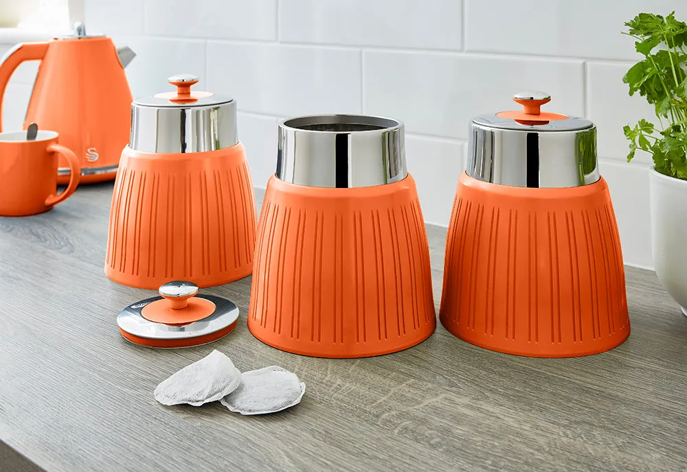 Swan Retro Set of 3 Striped Storage Canisters