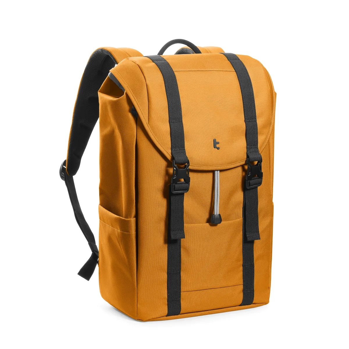 Tomtoc Flap Backpack | 17L Lightweight, Water-Resistant | Fits 13-16" MacBook | Yellow & Black