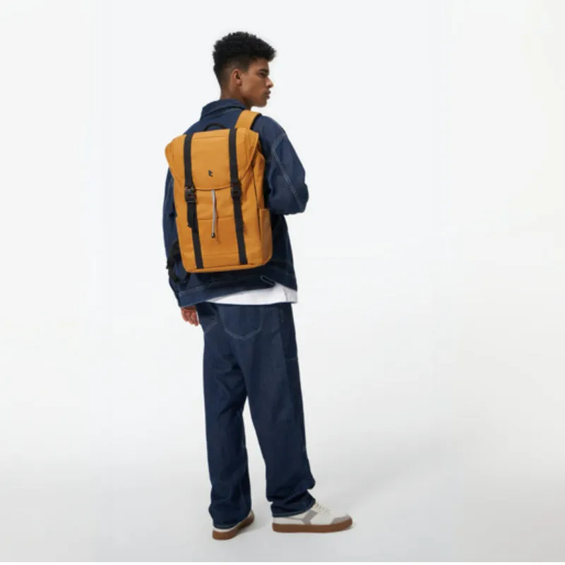 Tomtoc Flap Backpack | 17L Lightweight, Water-Resistant | Fits 13-16" MacBook | Yellow & Black