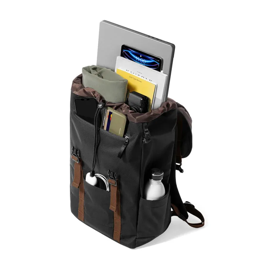 Tomtoc Flap Backpack | 17L Lightweight, Water-Resistant | Fits 13-16" MacBook | Yellow & Black