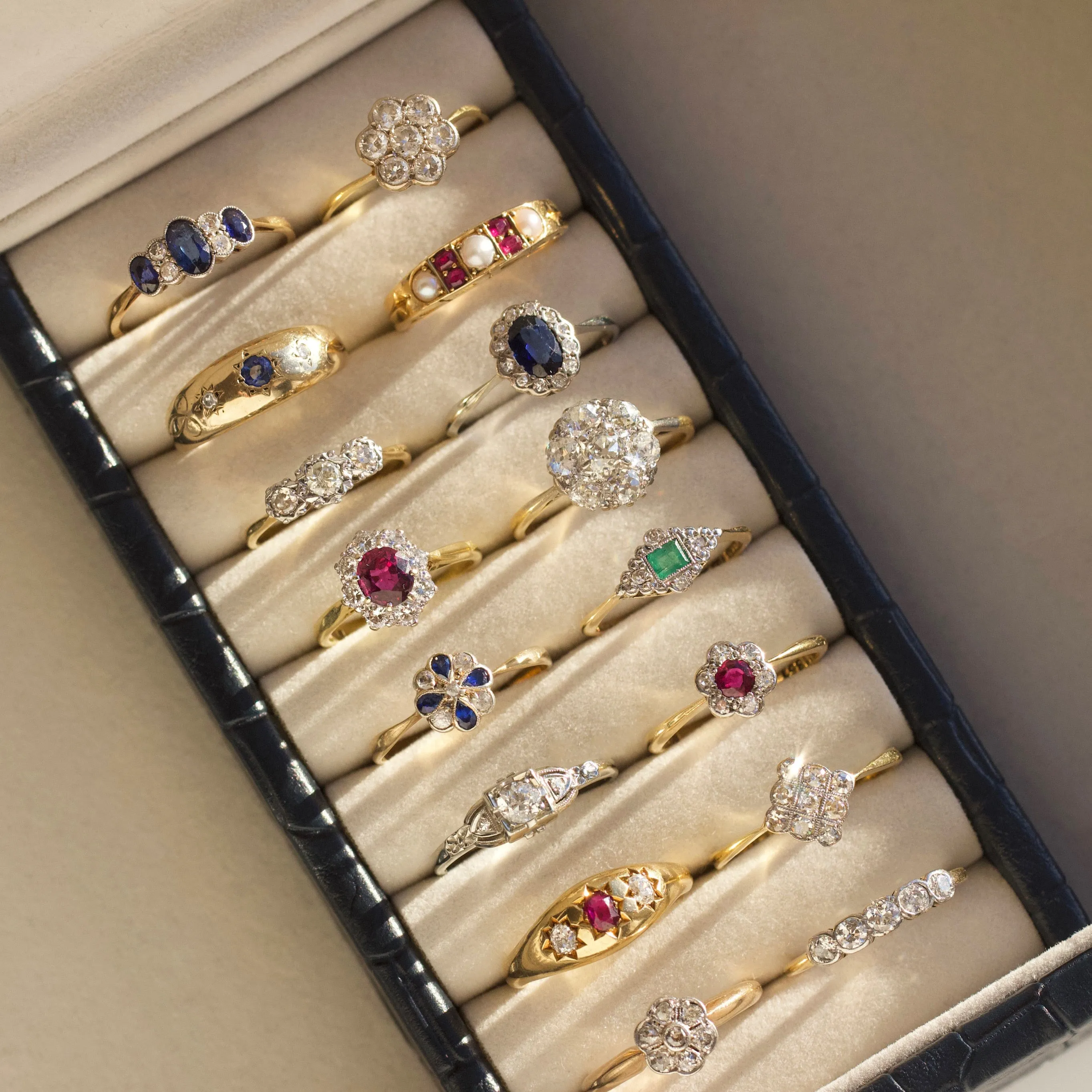 Vintage 18k Solid Yellow Gold Ruby and Diamond Ring Size -  O
